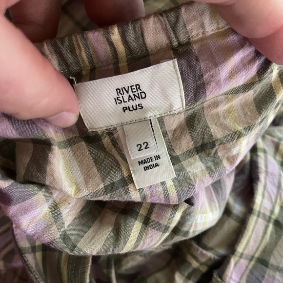 RIVER ISLAND Check Print Long Sleeve Button Up Maxi Dress UK 22 US 18 NEW - Picture 14 of 14